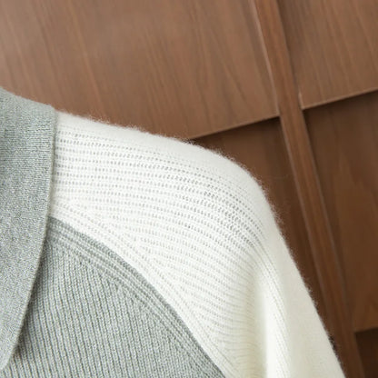 100% Cashmere Polo Sweater Autumn Winter Basic Smart Casual Long Sleeve Men's Pullover Cashmere Knitwear Soft Comfy Clothing Top
