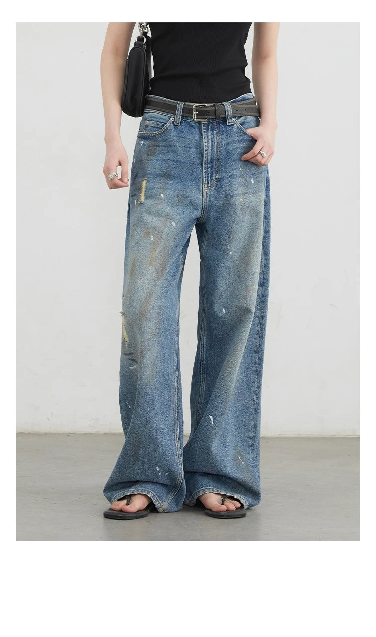 CHIC VEN Women Jeans Loose Casual New Retro High Waisted Straight Leg Wide Leg Denim Pants Female Trousers Summer 2025