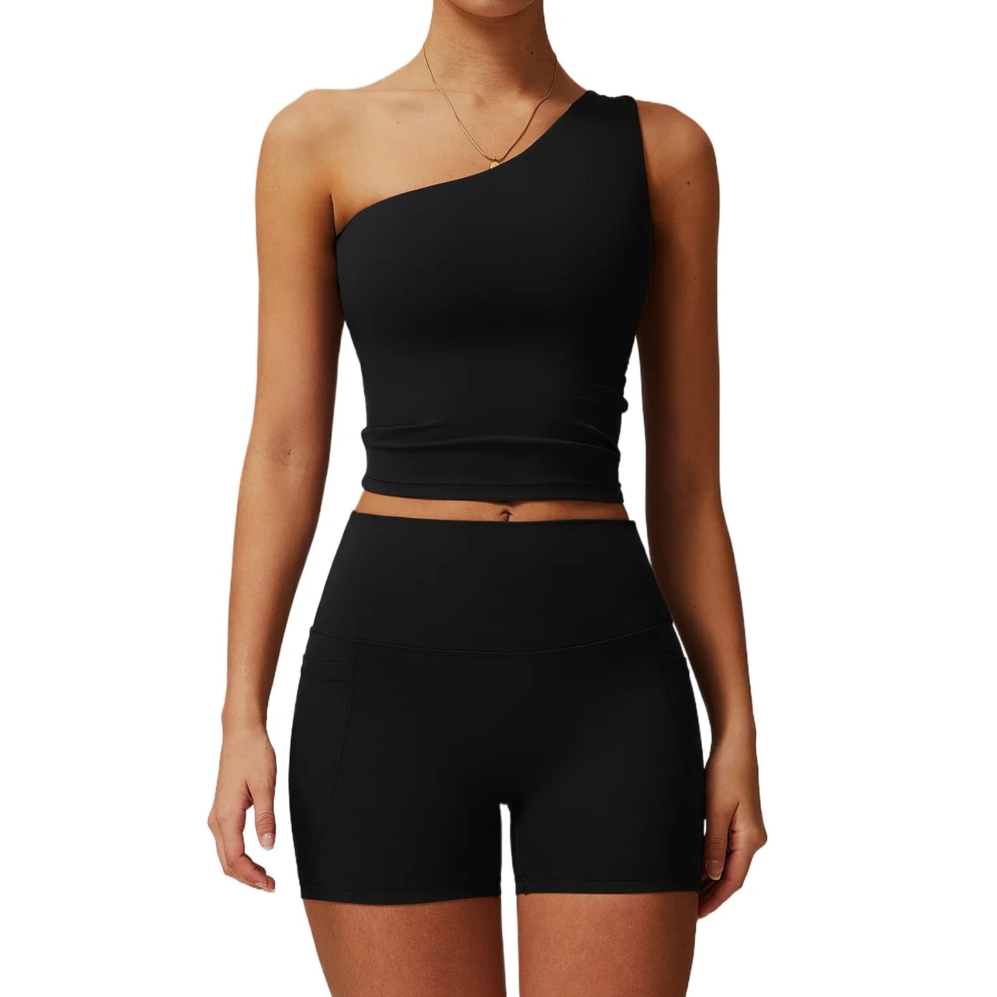 Custom LOGO women's quick-drying waist shaping yoga casual outer wear running cycling fitness sports two-piece set