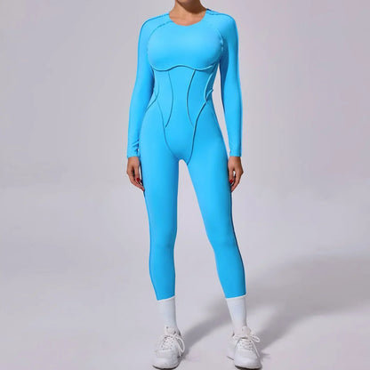 Seamless Yoga Jumpsuits Sports Fitness Splicing Hip-lifting One-Piece Hollow-out Beauty Back Gym Workout Bodysuits for Women