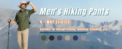 TACVASEN Hiking Straight Pants 5 Pockets Mens Lightweight Quick Dry Ripstop Trousers Waterproof Stretchy Pants Outdoor Fishing