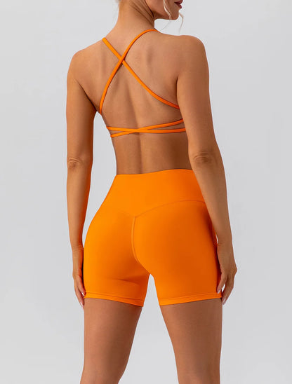 Summer Sexy Gym Top Women Crease Sports Bra Running Back Cross Yoga Bra Breathable Sports Underwear Women Fitness Workout Top
