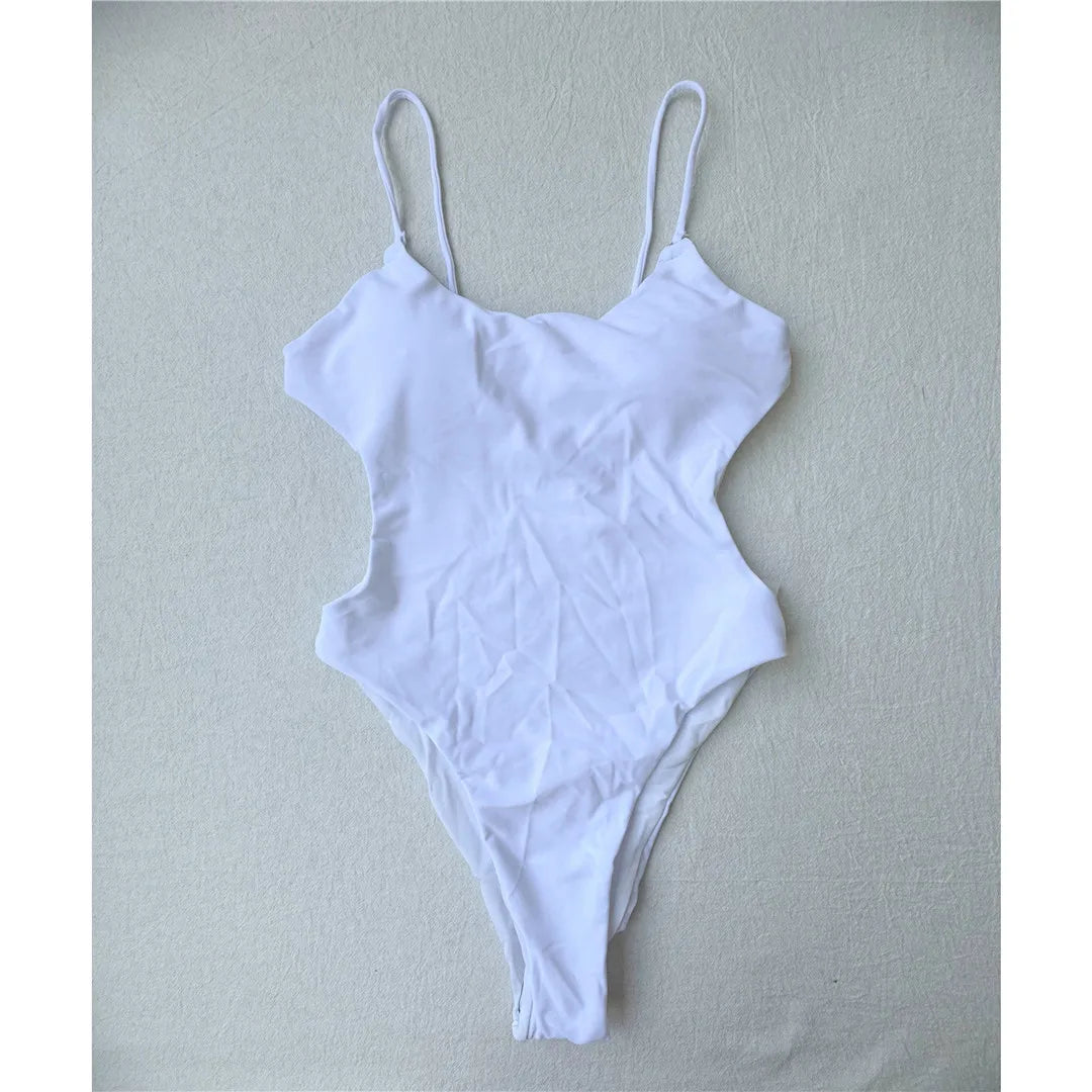 2026 New Backless Scrunch Butt High Leg Cut Women Swimwear One Piece Swimsuit Female Thong Padded Bather Bathing Suit Swim V5967