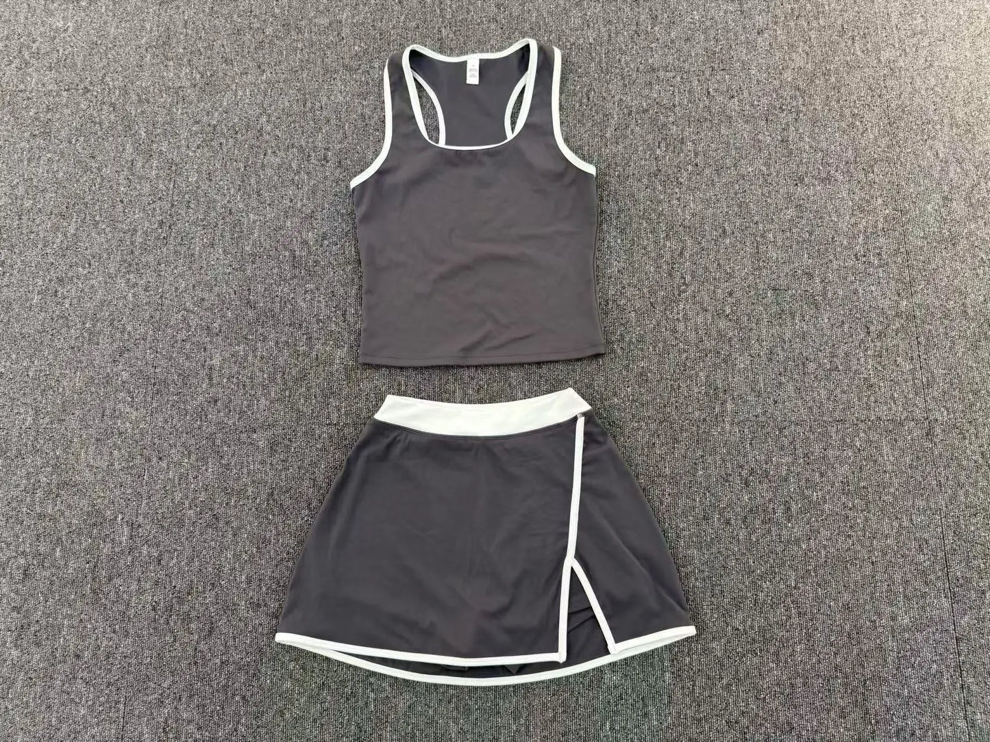Women Tracksuit 2PCS Yoga Set Sexy Sport Bra High Waist Yoga Short Skirt Gym Clothes Fitness Sleeveless Workout Suit Sporstwear