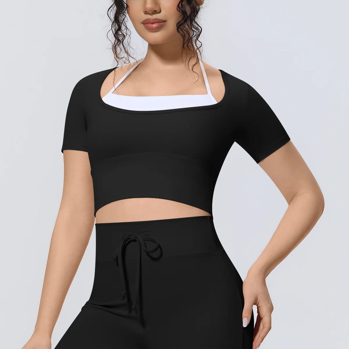 Yoga Sexy Dance Clothes High Elastic Sports T-shirt Women Fitness Top Short Sleeves Running Shirts Gym Push Up Workout Top Tee