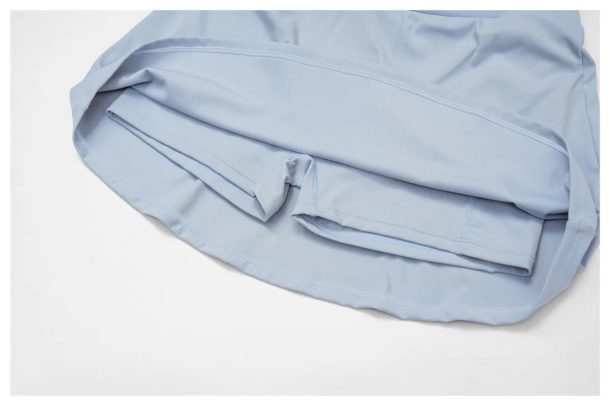 SWELTERING High Waist Pocket Skirt Fake Two Yoga Skirt Solid Color Sports Skirt Running Quick Drying Fitness Tennis Skirt