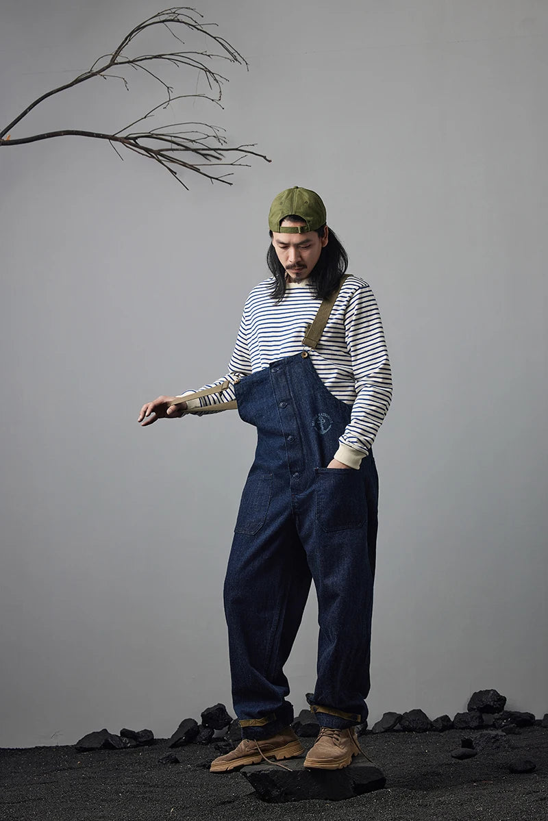 Autumn New Heavy Weight Long Sleeve Tshirt Men Cotton Round Neck Stripe Knited T Shirt Men Retro Casual Streetwear Tops Oversize