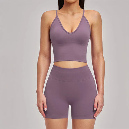 TRY TO BN Seamless Women's Tracksuit Shorts Yoga Set High Waisted Sportswear Fitness Workout Leggings Cycling Running Gym Shorts
