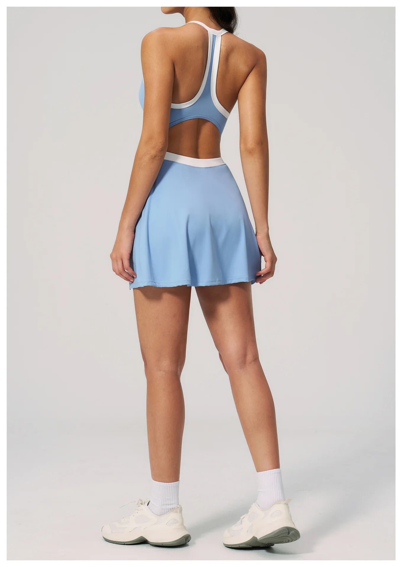 Hearuisavy Naked Feel Yoga Jumpsuit Women Sportswear High Waist Push Up Leggings Sports Tennis Skirt And Shorts Gym Bodysuit