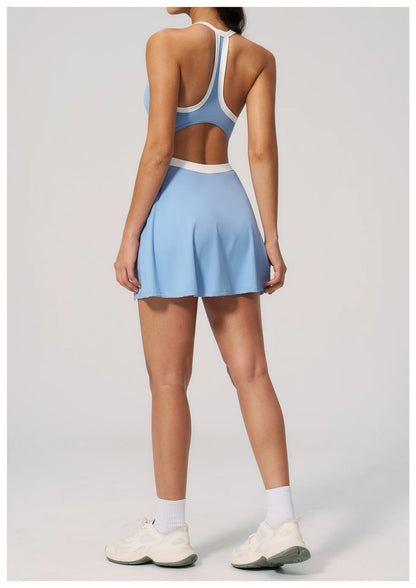 Hearuisavy Naked Feel Yoga Jumpsuit Women Sportswear High Waist Push Up Leggings Sports Tennis Skirt And Shorts Gym Bodysuit