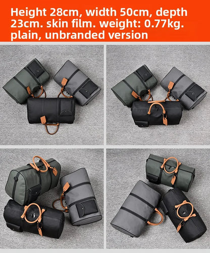 Custom Large Capacity Travel bag Totes Waterproof Crossbody Bag Man  Leather Travel Bag Handheld Bag print logo Business Handbag