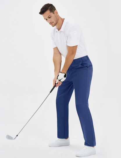 TACVASEN Winter Golf Pants for Men Fleece Lined Work Business Casual Dress Slacks Water Resistant Stretch Warm Trousers