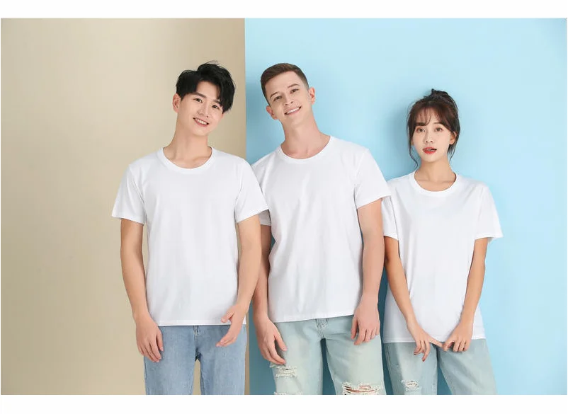 T-shirt Custom Men's And Women's Casual Tops With Printing Logo 100% Cotton Round Neck Short Sleeve T-shirt Embroidery Design