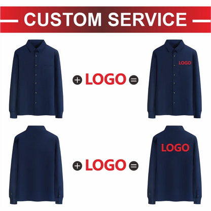Casual Men's Long Sleeve Business Shirt Custom Logo Excellent Team Personal Professional Shirt Embroidery Printing Brand Design