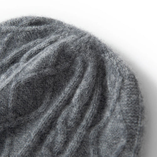 DjzDsm 100%Pure Wool Women's Hat For Winter Warm Soft Luxury Cashmere Twists Slouchy Street y2k Women's Hat