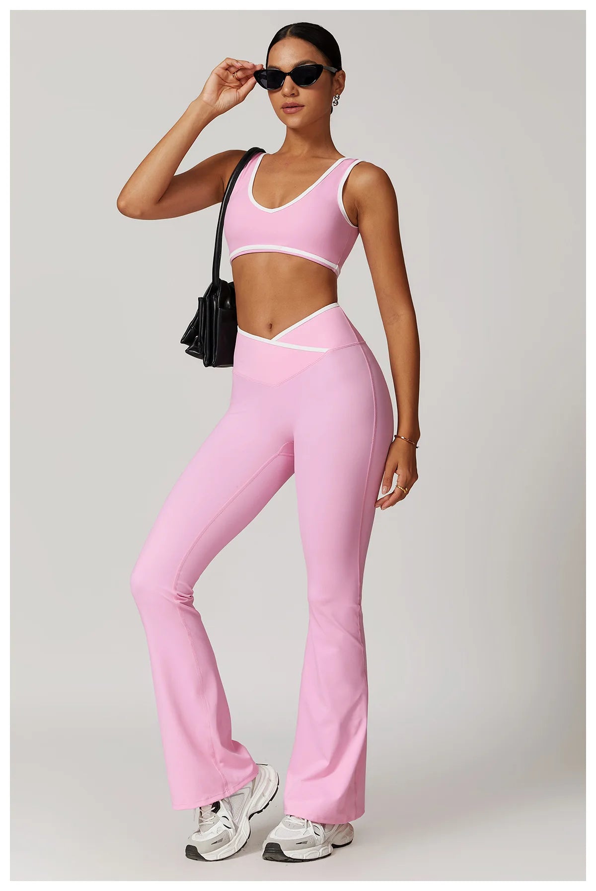 2 Pieces Gym Set Women's Sportswear Sports Bra Top High-waisted Long Pants Tracksuits Suitable For Outdoor Sports Workout Suit