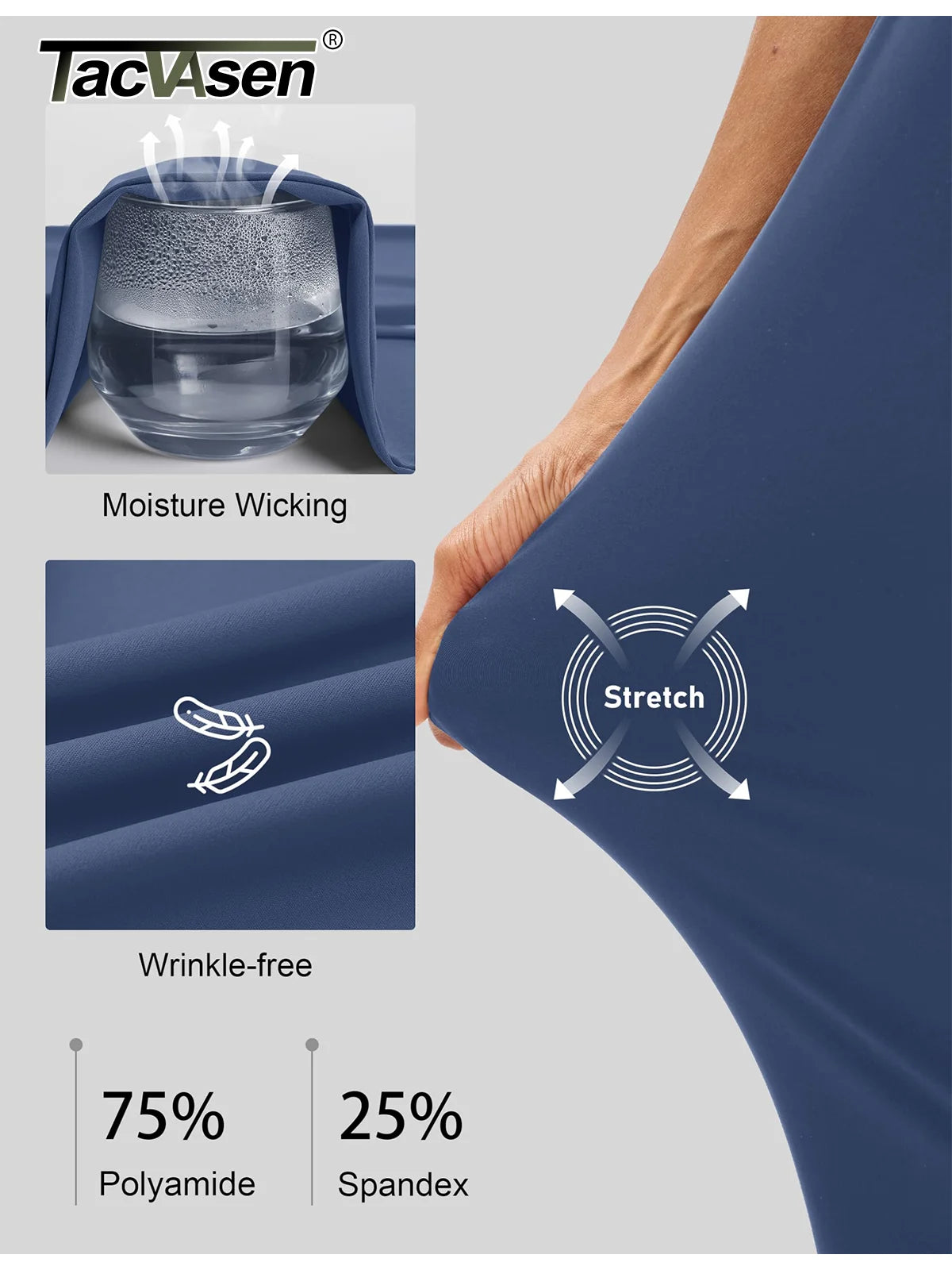 TACVASEN UPF 50+ Golf Pants Women's Lightweight Quick Dry Stretch Pants High Waisted Work Athletic Casual Pants 5 Pockets
