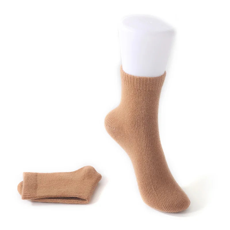 DjzDsm Men's Pure Cashmere Knitted Socks, Casual Medium Tube Socks, Antibacterial and Deodorizing Men's Socks, Warm and Elastic