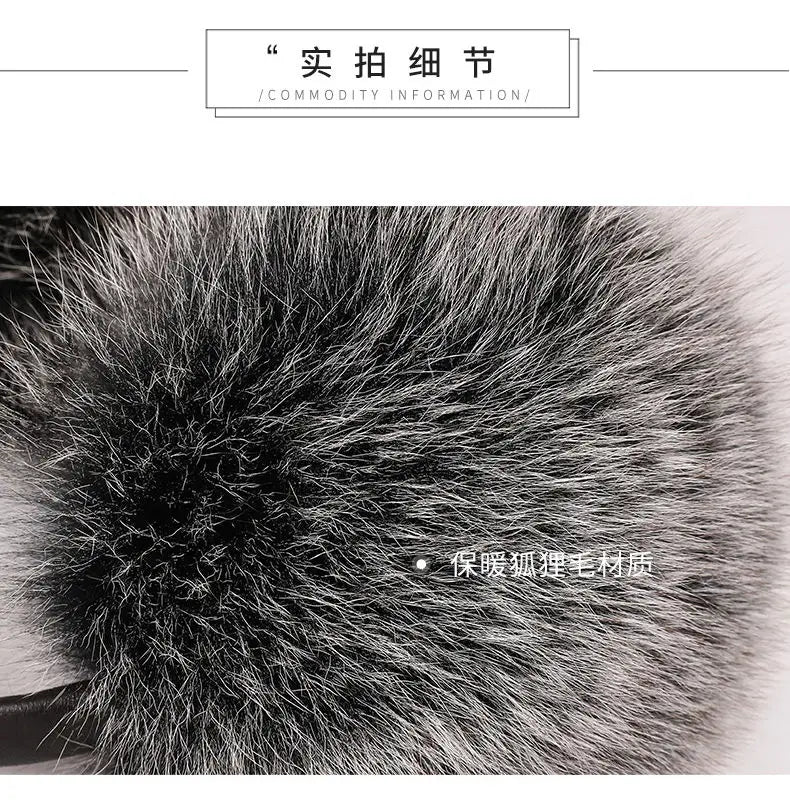 New Arrival Women 100% Real Fox Fur Ear Cover Plush Genuine Fox Fur Earmuff Winter Lady Big Pompoms Fox Fur Fluffy Earmuffs Warm