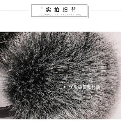 New Arrival Women 100% Real Fox Fur Ear Cover Plush Genuine Fox Fur Earmuff Winter Lady Big Pompoms Fox Fur Fluffy Earmuffs Warm