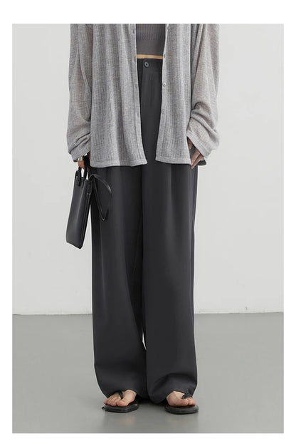 CHIC VEN Women Pants New Casual High Waisted Female Pleated Trousers Drooping Wide Leg Long Pant Office Lady Spring Summer 2025