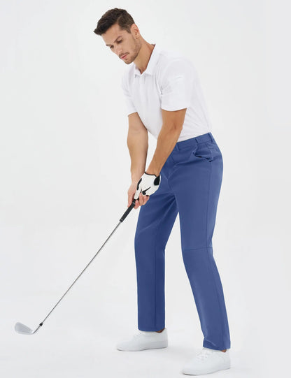 TACVASEN Winter Golf Pants for Men Fleece Lined Work Business Casual Dress Slacks Water Resistant Stretch Warm Trousers