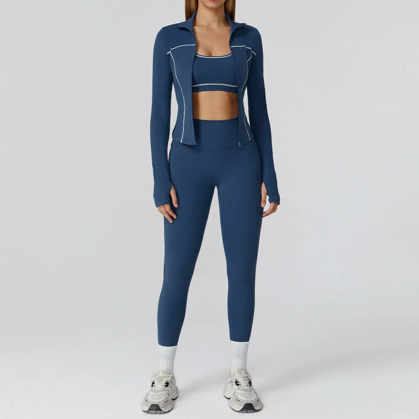 2/3PCS Yoga Suit Gym Fitness Set Women's Sports Running Workout Set Long Sleeve Sports Bra Female Athletic Wear Yoga Clothing