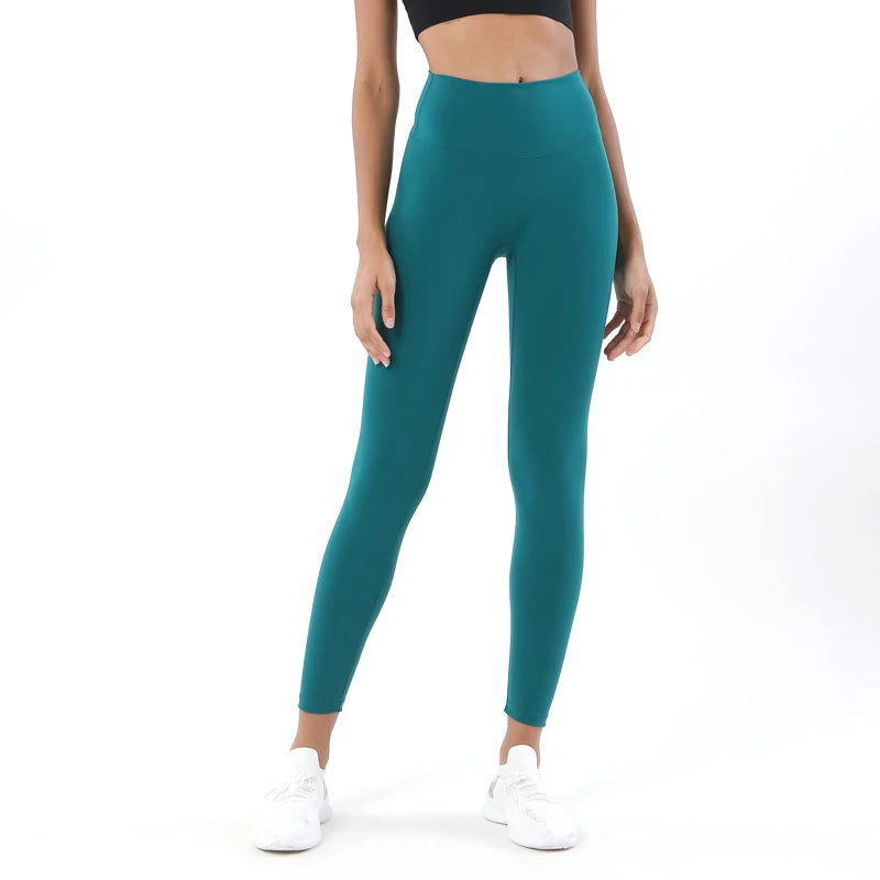 TRY TO BN New 46 Color Yoga Pants Sports Leggings Women Fitness Nylon High Waist Leggings Workout Trousers Training Gym Clothing
