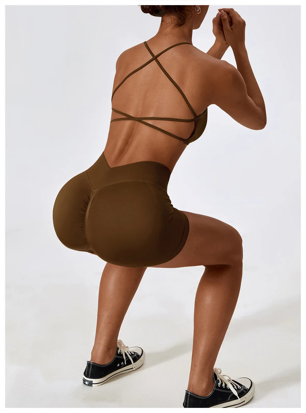Seamless Yoga Set Gym Suits With Shorts Crop Top Sexy Bra Women's Pants 2 Pieces Set Running Workout Outfit Fitness Clothing