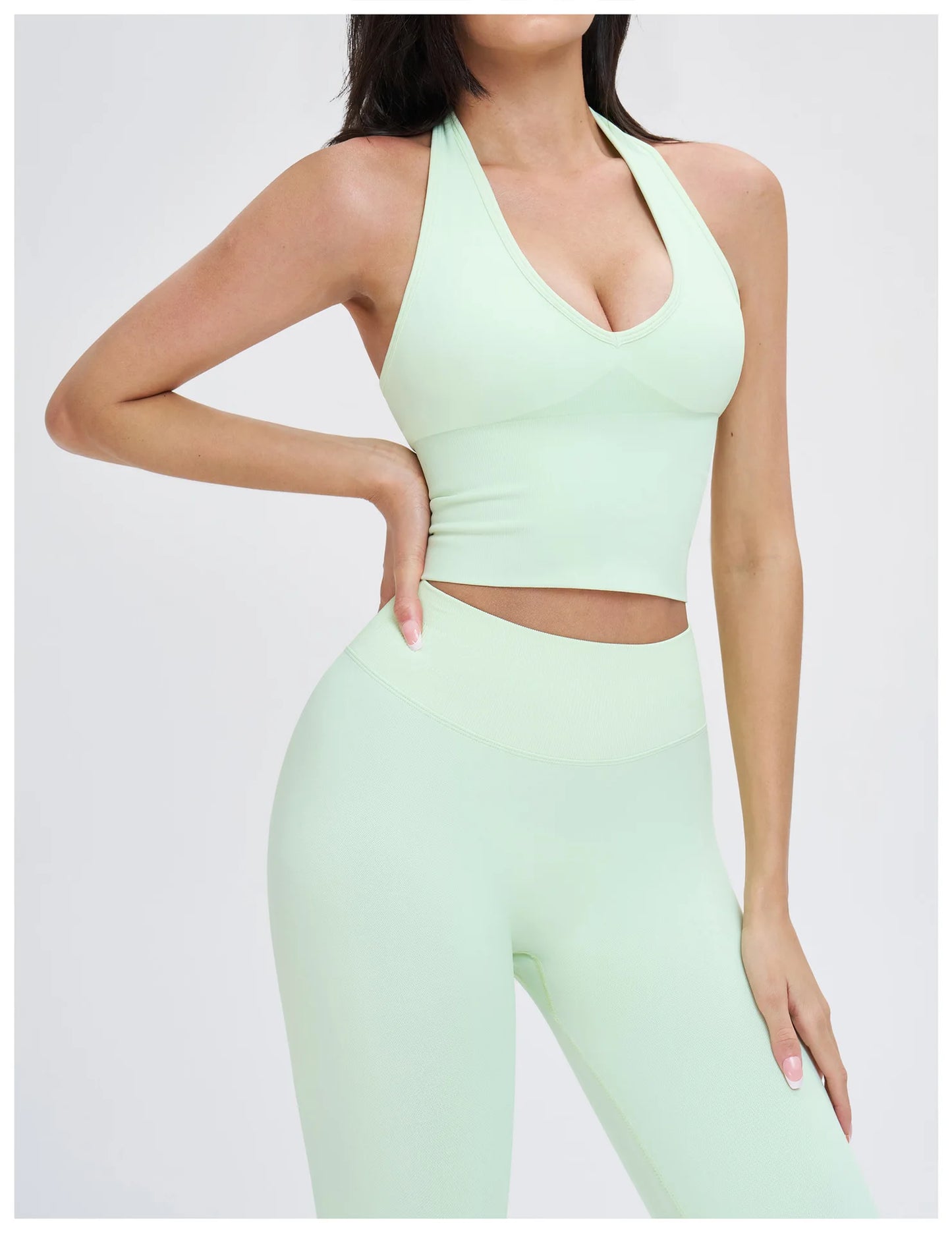Sexy Seamless Sports Bras Halter Yoga Bra Women Fitness Gym Top Shockproof Running Workout Fast Dry Underwear Female Yoga Vest
