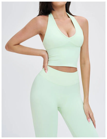 Sexy Seamless Sports Bras Halter Yoga Bra Women Fitness Gym Top Shockproof Running Workout Fast Dry Underwear Female Yoga Vest