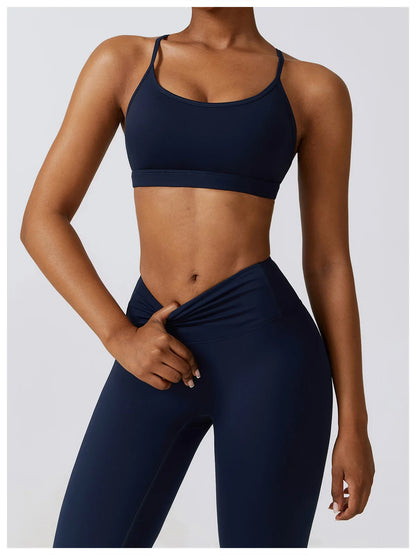 Women 2/3pcs Workout Outfits Yoga Sets Sportswear Gym Workout Clothing Tracksuit High Waist Leggings and Stretch Sports Bra