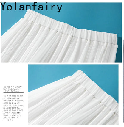 YOLANFAIRY 8mm 100% Real Mulberry Silk Skirts for Women 2026 Summer Solid Elastic Waist Skirt Woman Elegant Black Skirt Fashion