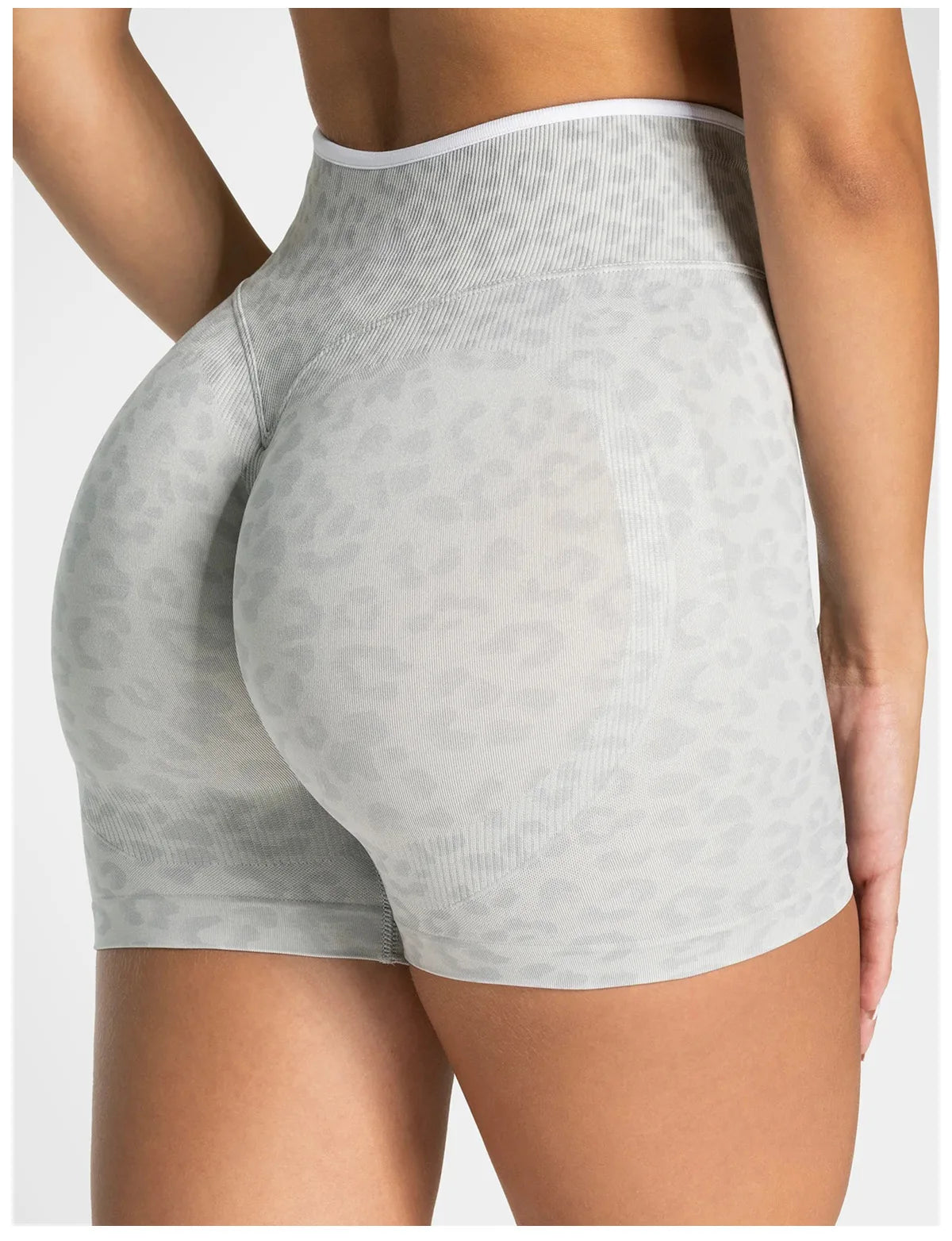 Leopard Print Yoga Shorts Women Seamless High Waist Workout Shorts Fitness Yoga Lift Butt Fitness Yoga Gym Running Short Pants