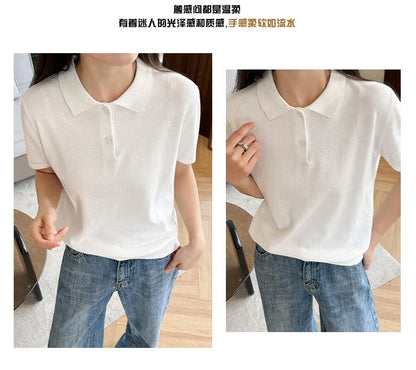 WinvyNee Summer Women's Clothing Cotton Polo T-shirt Short Sleeve Polo Collar Clothes Solid Casual Pullover Female Tops A1002029