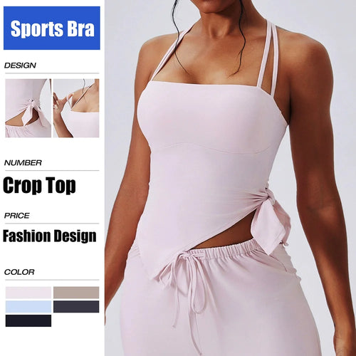 Cloud Hide Pink Sports Bra for HOT Girls Fitness Yoga Crop Top Women Workout Pilates Tank Vest Gym Training Shirt Sportswear