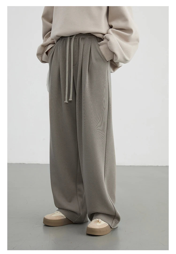 CHIC VEN Women's Pant Streetwear Solid Loose New Drawstring Sports Casual Trousers High Waisted Pants Autumn Winter 2025