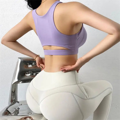 Fitness Sports Bra Gym Woman Sexy Hollow Push Up High Impact Shockproof Underwear Naked Crop Top Mujer Workout Women'S Yoga Bra