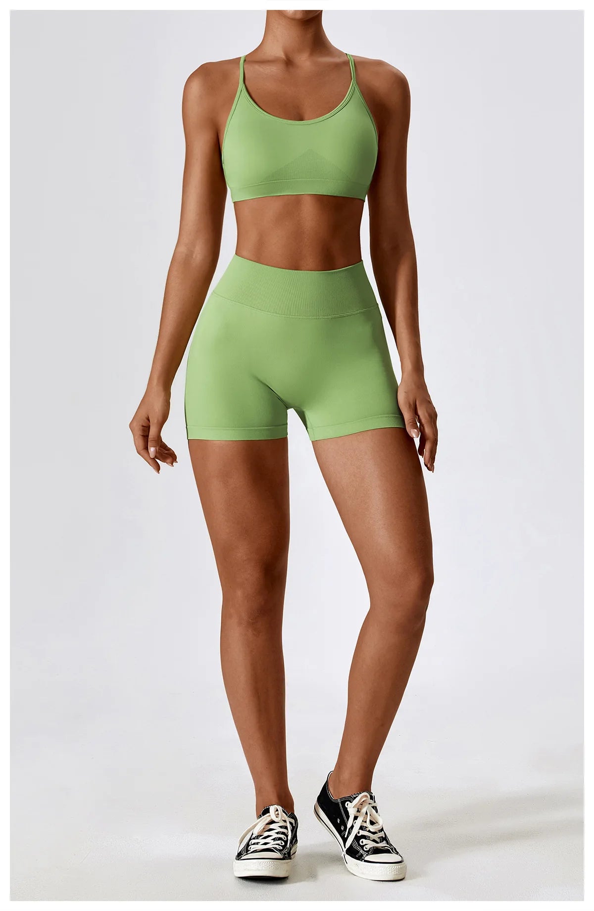 Seamless Yoga Set Gym Suits With Shorts Crop Top Sexy Bra Women's Pants 2 Pieces Set Running Workout Outfit Fitness Clothing