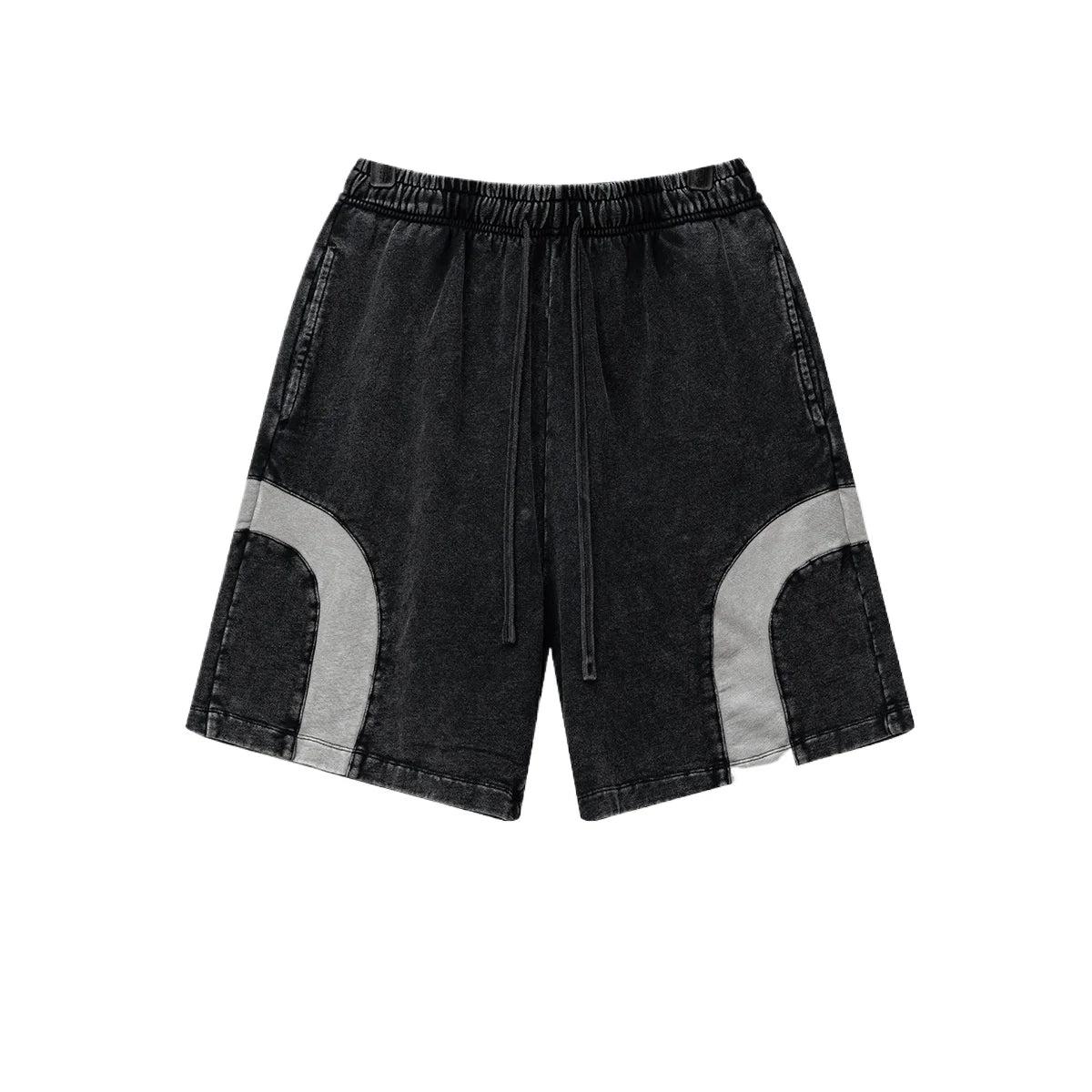 Customized LOGO men's summer European and American hip-hop style splicing contrasting shorts loose straight five-point pants