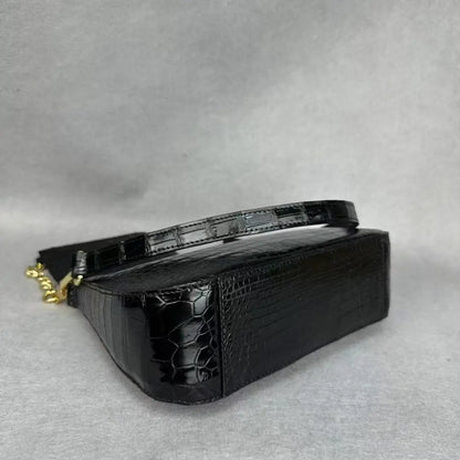 Authentic crocodile leather women's armpit bag genuine crocodile leather women's handbag fashion shoulder bag wallet