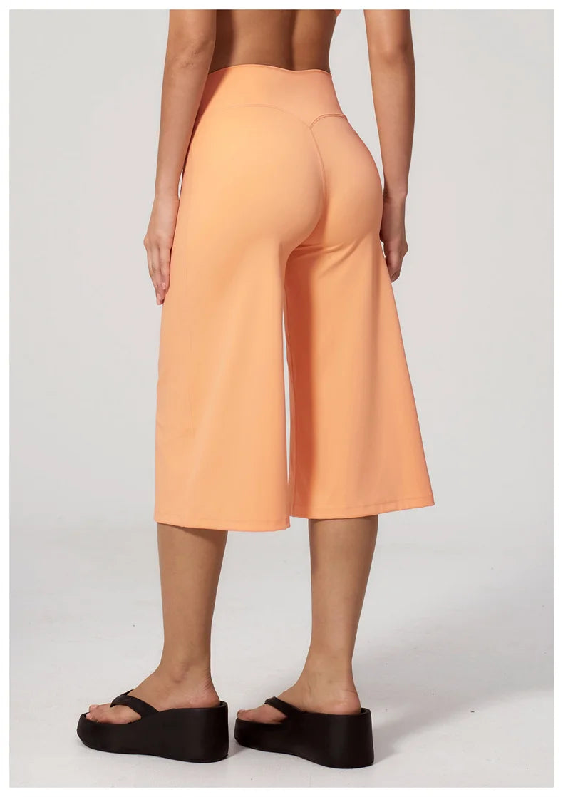 TRY TO BN Wide Leg Yoga Medium Pants Women Naked Feel High Waist Tummy Control Buttery Soft Gym Fitness Running Workout Bottoms