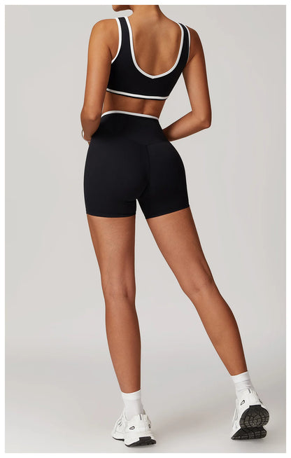 2 Pieces Gym Set Women's Sportswear Sports Bra Top High-waisted Long Pants Tracksuits Suitable For Outdoor Sports Workout Suit