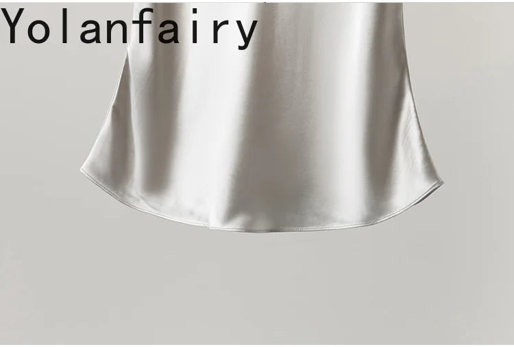 YOLANFAIRY 93% Real Mulberry Silk Camis Woman Clothing 2026 High Quality Silk Satin Tops Women's Tanks Top Sleeveless Basicwear