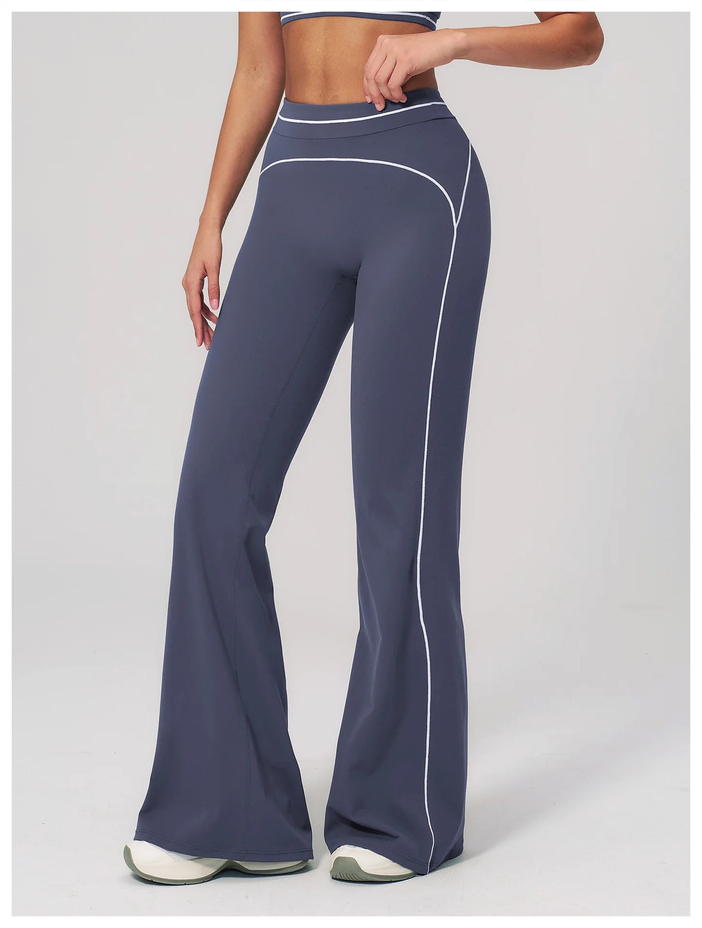 High Waist Yoga Wide Leg Pants Women Gym Fitness Bell-bottoms Pants Push Up Sports Trousers Female Casual Workout Flared Pants