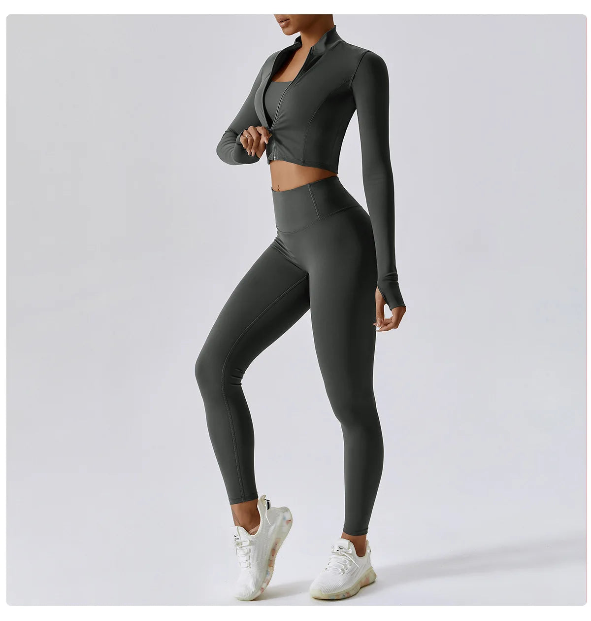 3PCS Yoga Set Gym Clothes 2 PCS Sportswear Women Yoga Suits Fitness Set women's Tracksuits Sports Jacket Long Sleeve Gym Legging