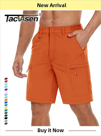 TACVASEN Quick Dry Long Sleeve Cargo Work Shirts with Pockets Mens Nylon Safari Hiking Shirts Button Down Shirts Clothes Males