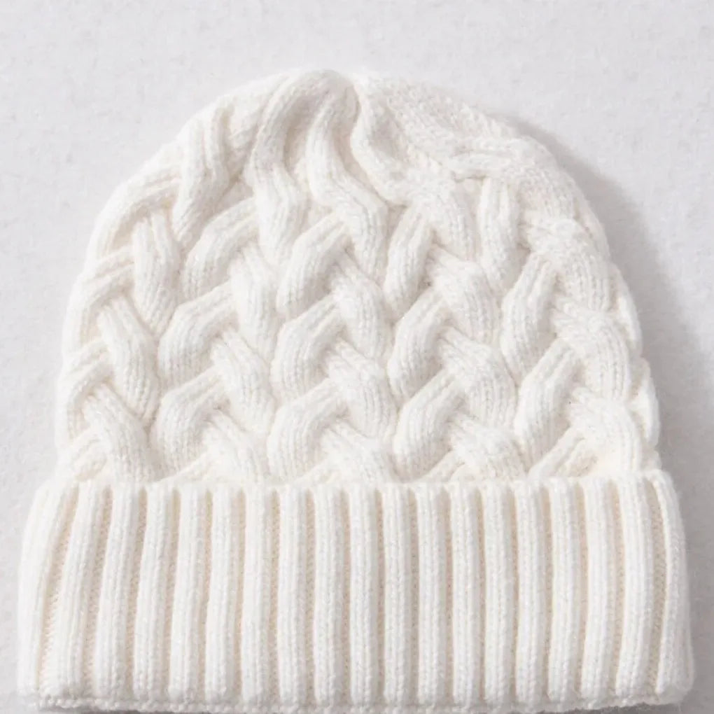 Custom Logo Twisted Dough Pattern Women Men Beanie Winter Knit Warm Accessory For Autumn Cold Weather Skiing Sports Outdoor