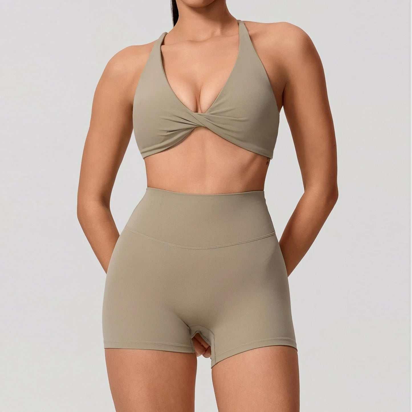 New Summer 2Pcs Women's Quick-Dry Sports Set V-Shaped Bra Female Sleeveless Yoga Outfit Gym Two-Piece Woman Sport Clothes