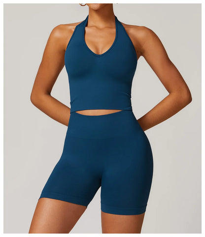 Sexy Seamless Sports Bras Halter Yoga Bra Women Fitness Gym Top Shockproof Running Workout Fast Dry Underwear Female Yoga Vest